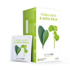 Image 1 for Yerba Mate & Gotu Kola Herbal Tea - 20 Tea Bags