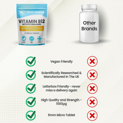 Image 4 for Vitamin B12 Methylcobalamin Tablets - 1000µg - 90 Micro Tablets