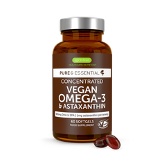 Image 1 for Concentrated Vegan Omega-3 Algae Oil, 400mg DHA, 200mg EPA & Astaxanthin, 60 Softgels