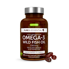 Image 1 for rTG Omega-3 Wild Fish Oil with Astaxanthin, 1000mg EPA & DHA, IFOS Certified, 180 Softgels