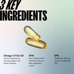 Image 2 for High Strength Omega 3 Fish Oil Capsules - 1000mg Omega-3 with EPA and DHA - Supports Normal Heart and Brain Function - Premium Oil Softgels Gym Supplements