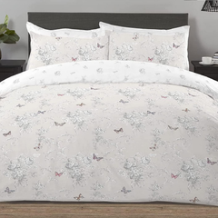 Image 2 for Vanessa Reversible Duvet Cover Set (Toile Floral Butterflies)