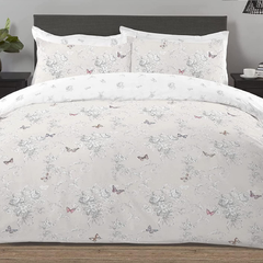 Image 2 for Vanessa Reversible Duvet Cover Set (Toile Floral Butterflies)