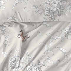 Image 4 for Vanessa Reversible Duvet Cover Set (Toile Floral Butterflies)
