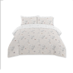 Image 1 for Vanessa Reversible Duvet Cover Set (Toile Floral Butterflies)