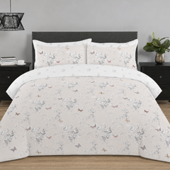 Image 2 for Vanessa Reversible Duvet Cover Set (Toile Floral Butterflies)