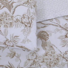 Image 2 for Ava Reversible Duvet Cover Set (Chinoiserie Birds Gold)