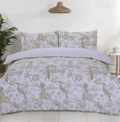 Image 5 for Ava Reversible Duvet Cover Set (Chinoiserie Birds Gold)