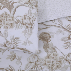 Image 2 for Ava Reversible Duvet Cover Set (Chinoiserie Birds Gold)