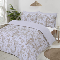 Image 4 for Ava Reversible Duvet Cover Set (Chinoiserie Birds Gold)