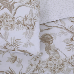 Image 2 for Ava Reversible Duvet Cover Set (Chinoiserie Birds Gold)