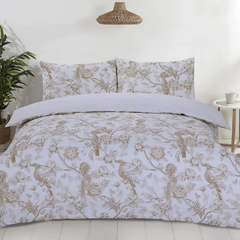 Image 3 for Ava Reversible Duvet Cover Set (Chinoiserie Birds Gold)