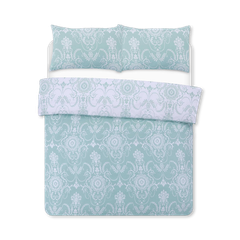 Image 1 for Chatsworth Reversible Duvet Cover Set (Damask Baroque Duck Egg)