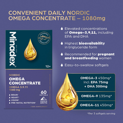 Image 4 for Nordic Omega Concentrate 60 Softgels, Omega 3-9-11 1080mg