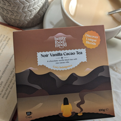 Image 2 for Chocolate Vanilla Black Loose Leaf Tea with Raw Cacao Nibs 100g