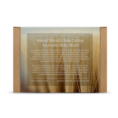 Image 2 for Walnut Wood & Cactus Bristle Vegan Dry Body Brush, Ayurvedic Lymphatic Drainage and Exfoliation Tool for Glowing Skin