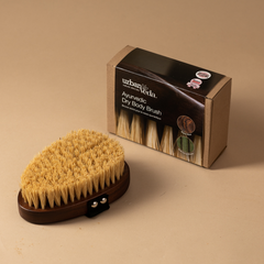 Image 3 for Walnut Wood & Cactus Bristle Vegan Dry Body Brush, Ayurvedic Lymphatic Drainage and Exfoliation Tool for Glowing Skin