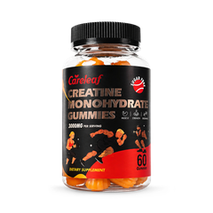 Image 1 for Careleaf Sugar-Free 3000mg Creatine Monohydrate Gummies Orange+Lemon Flavor 60 Gummies