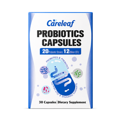 Image 1 for Careleaf Daily Probiotics with Prebiotics Capsules 12Billion CFU 20 Strains 30 Capsules