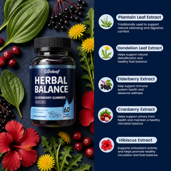 Image 4 for Careleaf Herbal Balance Elderberry Gummies Cranberry Flavor 60 Gummies