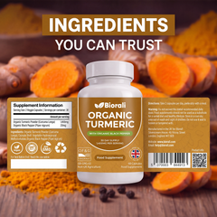 Image 2 for Organic Turmeric with Organic Black Pepper Capsules - 60 Capsules