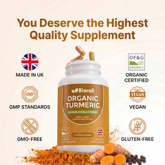 Image 3 for Organic Turmeric with Organic Black Pepper Capsules - 60 Capsules