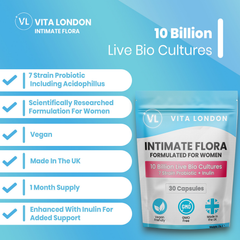 Image 4 for Women's Vitamin Bundle 3pk - Intimate Flora Probiotics - Psyllium Husk Capsules - Biotin Hair, Skin & Nails Tablets