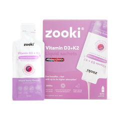 Image 1 for Liposomal Vitamin D3 + K2 3,000iu, Mixed Berry Flavour - 30x10ml Liquid Sachets