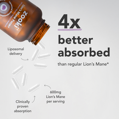 Image 2 for Liposomal Lions Mane Mushroom 600mg Capsules - 30 Day Supply