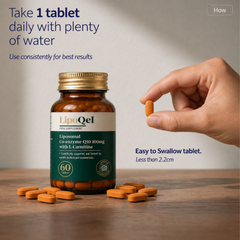 Image 3 for LipoQel Liposomal CoQ10 100mg with L-Carnitine 500mg for Cellular Energy & Metabolism - 60 Tablets
