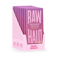 Image 1 for Mylk & Hazelnut Truffle Centres Organic Vegan Chocolate Bars 8x90g