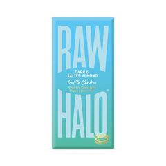 Image 2 for Dark & Salted Almond Truffle Centres Organic Vegan Chocolate Bars 8x90g