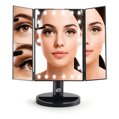 Image 3 for 24 LED Touch Dimmable 3 Way Makeup Mirror with 2 & 3X Magnification - black