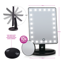 Image 2 for 24 LED Makeup Mirror with mini removable 10X Magnifying Mirror
