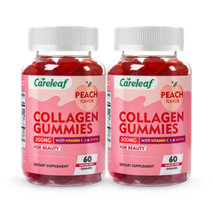 Image 1 for Careleaf Sugar-Free Collagen Gummies Peach Flavour 2 x 60 Gummies