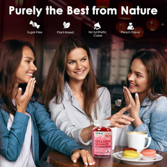 Image 4 for Careleaf Sugar-Free Collagen Gummies Peach Flavour 2 x 60 Gummies
