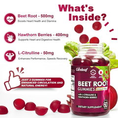 Image 3 for Careleaf Sugar-Free Beetroot Gummies Peach Flavour 2 x 60 Gummies