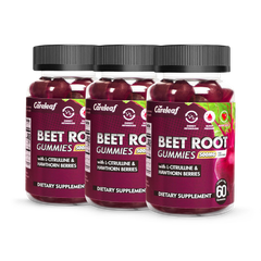Image 1 for Careleaf Sugar-Free Beetroot Gummies Peach Flavour 3 x 60 Gummies