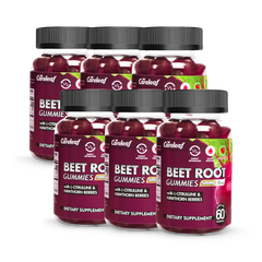 Image 1 for Careleaf Sugar-Free Beetroot Gummies Peach Flavour 6 x 60 Gummies
