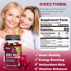Image 4 for Careleaf Sugar-Free Beetroot Gummies Peach Flavour 6 x 60 Gummies