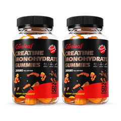 Image 1 for Careleaf Sugar-Free 3000mg Creatine Monohydrate Gummies Orange+Lemon Flavor 2 x 60 Gummies