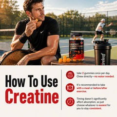 Image 5 for Careleaf Sugar-Free 3000mg Creatine Monohydrate Gummies Orange+Lemon Flavor 2 x 60 Gummies