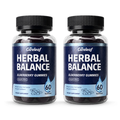 Image 1 for Careleaf Herbal Balance Elderberry Gummies Cranberry Flavor 2 x 60 Gummies