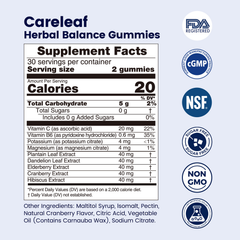 Image 2 for Careleaf Herbal Balance Elderberry Gummies Cranberry Flavor 2 x 60 Gummies