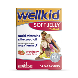 Vitabiotics Wellkid Soft Jelly Pastilles Strawberry 30 Chews