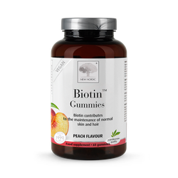 New Nordic Biotin 60 Peach Flavour Gummies