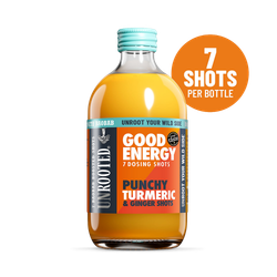 Unrooted Good Energy Dosing Bottle Punchy Turmeric & Ginger 420ml