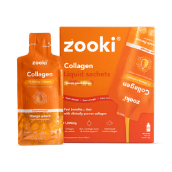 Zooki Super Strength Marine Collagen 11,000mg Mango Peach Flavour 30 Sachets