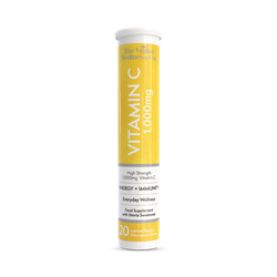 The Vegan Wellness Co. High Strength 1,000Mg Vitamin C 20 Lemon Flavour Effervescent Tablets