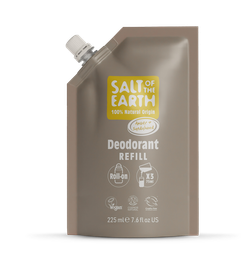 Salt Of The Earth Natural Roll-On Deodorant Refill Pouch Amber & Sandalwood 225ml